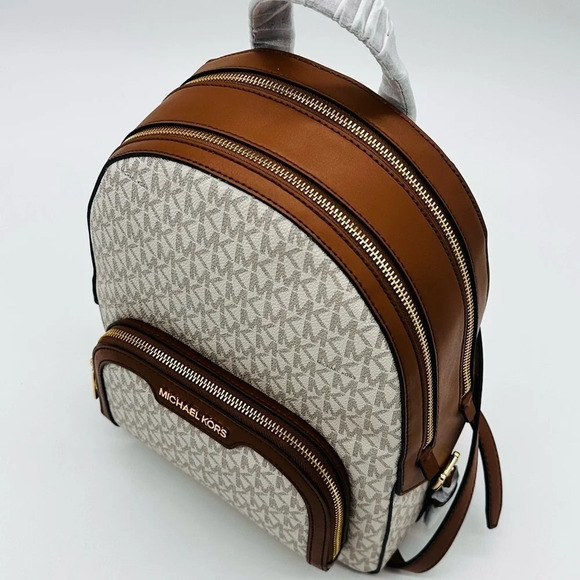 Michael Kors Medium Jaycee Zip Packet Backpack Brown - Picture 11 of 12